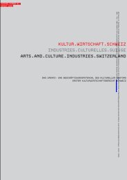 Erster Kulturwirtschaftsbericht CH; HGKZ 2003 - Buchlobby Schweiz