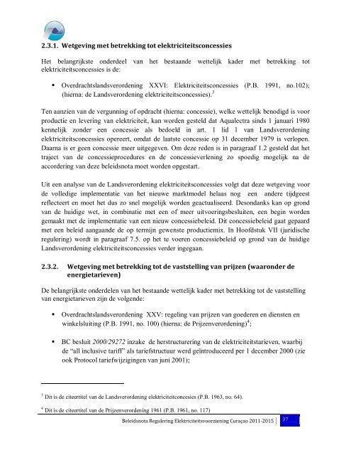 beleidsnota regulering elektriciteitsvoorziening curaçao - Bureau ...