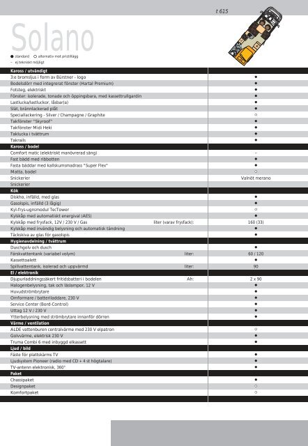 Buerstner tekniska data SE 2012