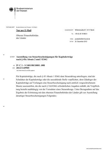 Steuerbescheinigung