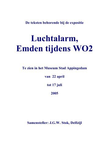 Luchtalarm, Emden tijdens WO2 - Emden, Bunkermuseum
