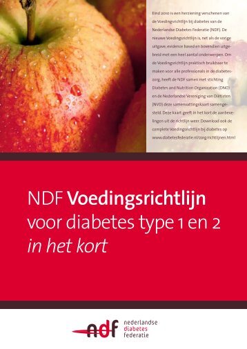 NDF Voedingsrichtlijn voor diabetes type 1 en 2 in het kort