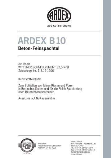 ARDEX B10 Beton-Feinspachtel