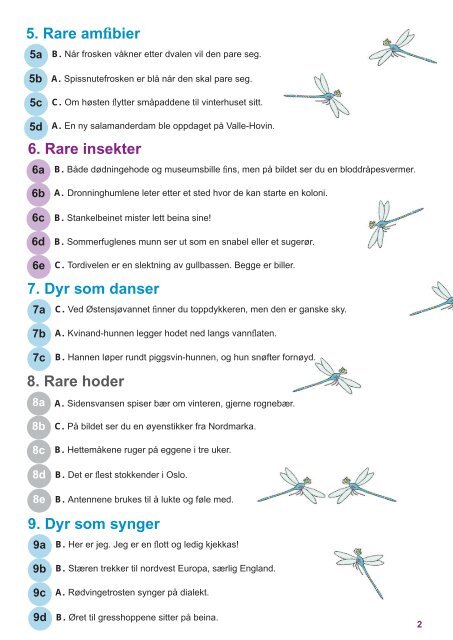 Fantastiske dyre-quiz (pdf) - Bymiljøetaten