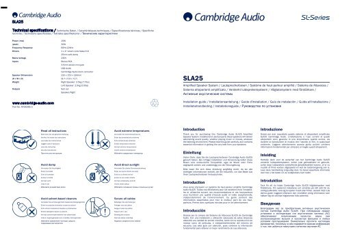 AP282892 CA SLA25 Installation Guide_Layout 1 - Cambridge Audio