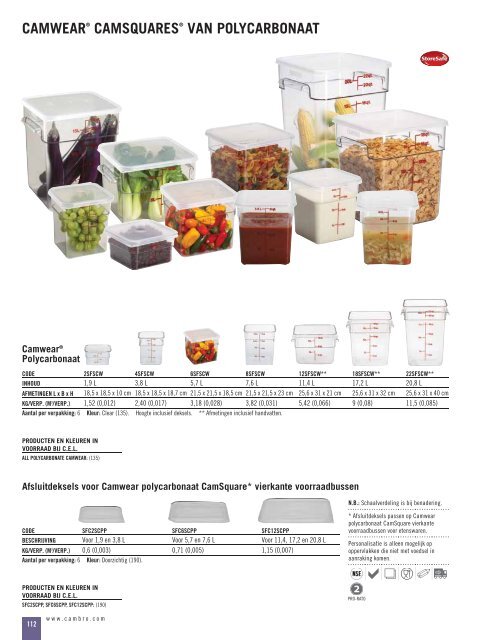 product catalogus - Cambro