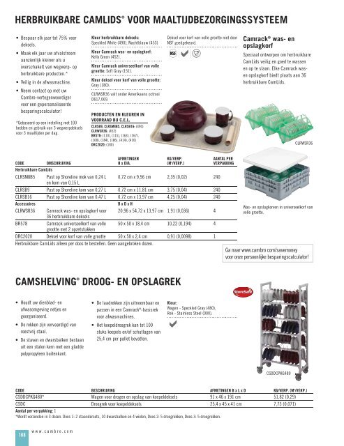 product catalogus - Cambro