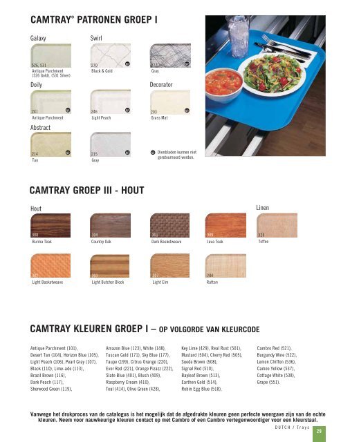 product catalogus - Cambro