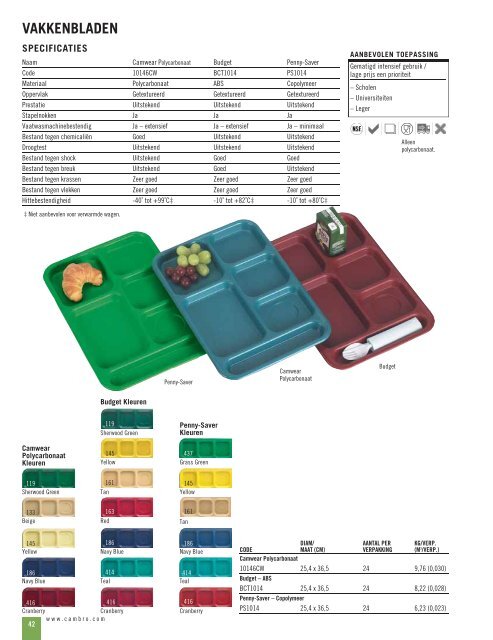 product catalogus - Cambro