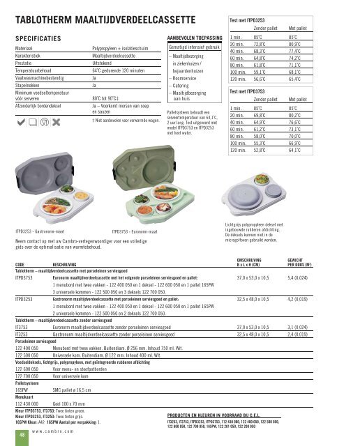 product catalogus - Cambro