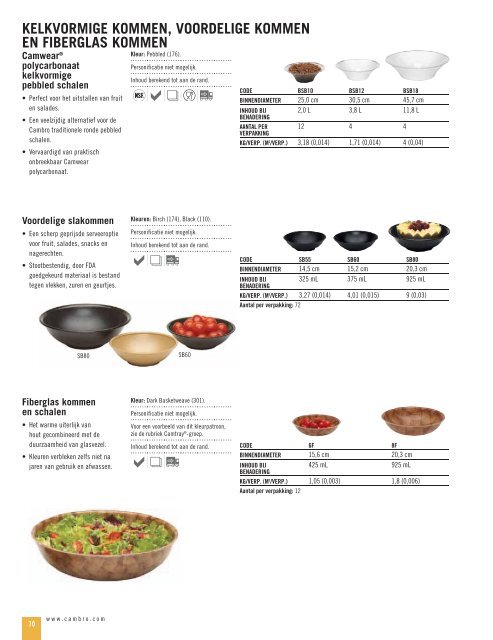 product catalogus - Cambro