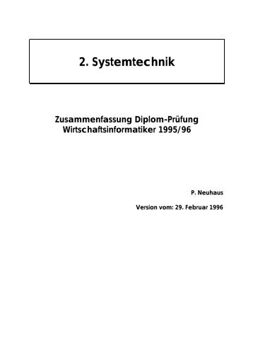 2. Systemtechnik Zusammenfassung Diplom-Prüfung ... - Camuso.ch