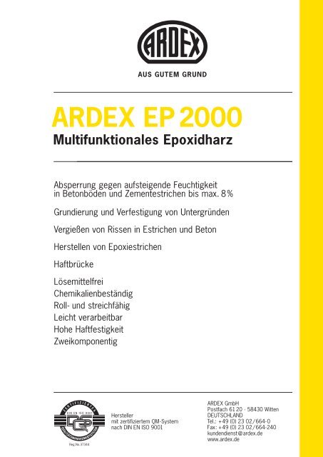 ARDEX EP 2000 Multifunktionales Epoxidharz