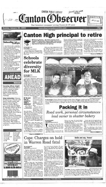 Canton Observer for January 20, 2002 - Canton Public Library