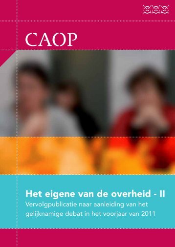 Het eigene van de overheid - II - CAOP