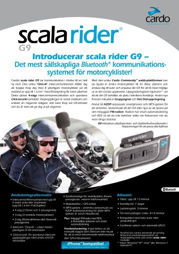 Introducerar scala rider G9 – - Cardo Systems, Inc