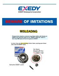 Exedy. Beware of Imitations. - CARiD.com