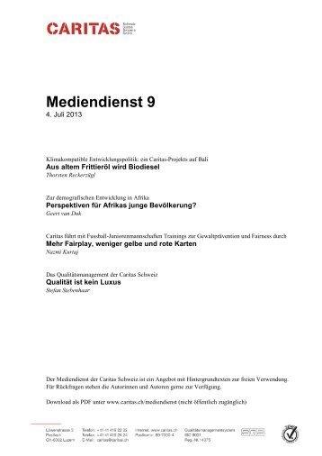 Mediendienst 4 - CARITAS - Schweiz