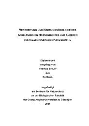 Verbreitung und Nahrungsökologie des Afrikanischen ...