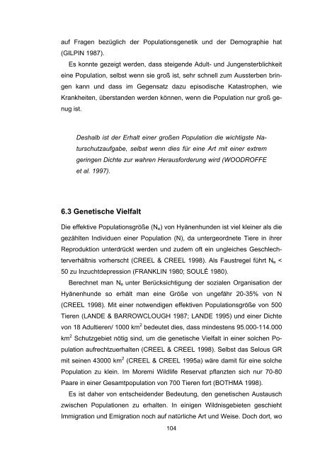 Verbreitung und Nahrungsökologie des Afrikanischen ...