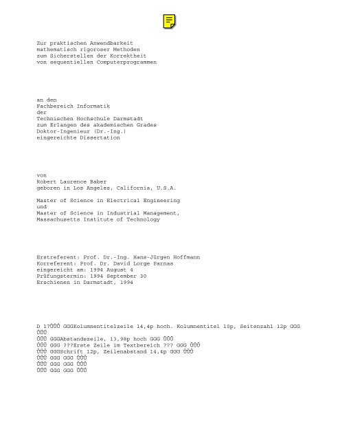 Zur praktischen Anwendbarkeit mathematisch rigoroser Methoden ...