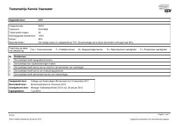 Toetsmatrijs Kennis Vaarwater - Cbr