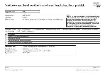 Heftruck / Reachtruck vakbekwaamheid praktijk - Cbr