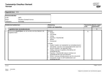 Toetsmatrijs Chauffeur Sierteelt Vervoer - Cbr