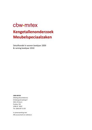 Kengetallenonderzoek Meubelspeciaalzaken - CBW-Mitex