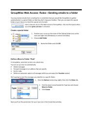 GroupWise Web Access: Rules—Sending emails to a folder