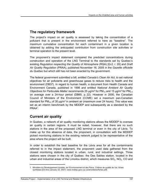 Report - Agence canadienne d'évaluation environnementale