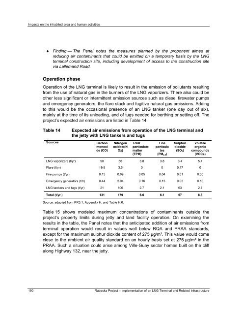 Report - Agence canadienne d'évaluation environnementale