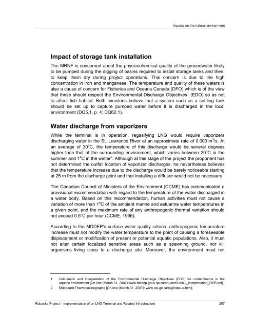 Report - Agence canadienne d'évaluation environnementale