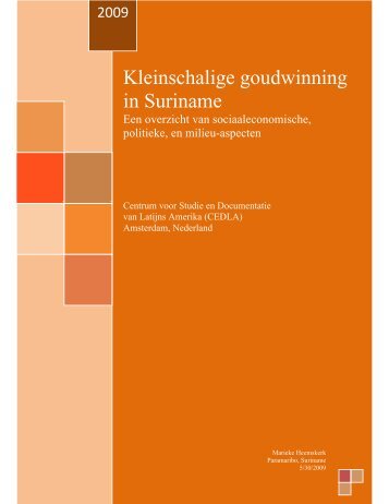 Kleinschalige goudwinning in Suriname. Een overzicht van ... - Cedla