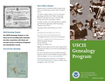 USCIS Genealogy Program - U.S. Census Bureau