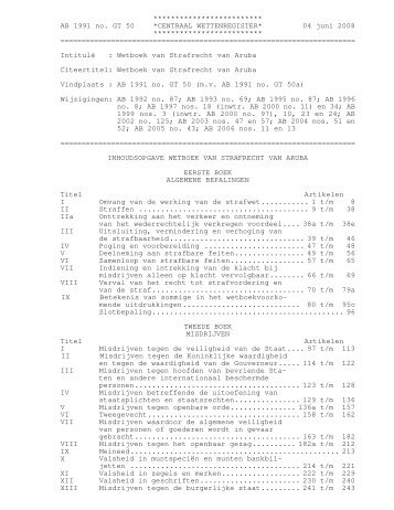 Wetboek van Strafrecht van Aruba - Cepal