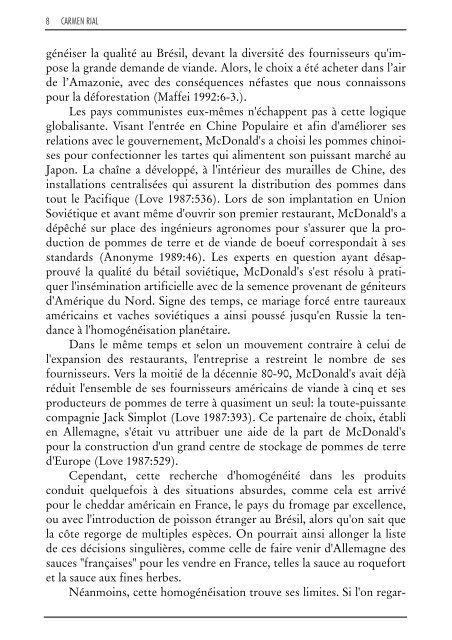 104. RIAL, Carmen. Les chaînes de fast-food et leur ... - CFH - UFSC