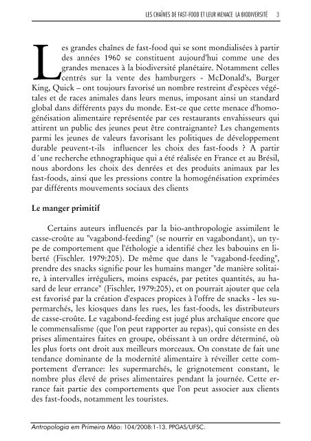 104. RIAL, Carmen. Les chaînes de fast-food et leur ... - CFH - UFSC