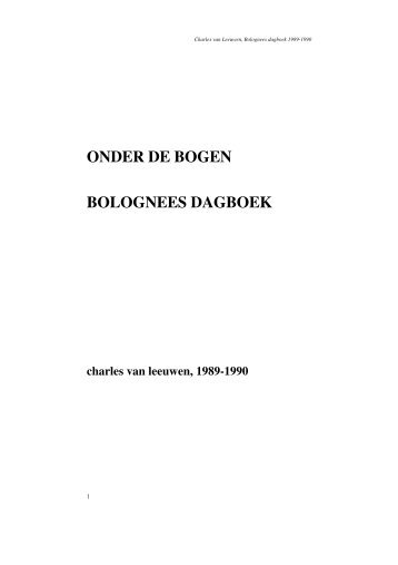 ONDER DE BOGEN BOLOGNEES DAGBOEK - Charles van Leeuwen