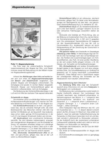 Abgasreduzierung - Chemie am Auto