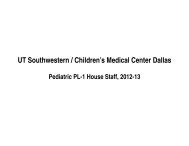 Year 1 Residents - Children's Medical Center of Dallas