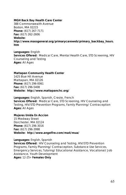 Resource directory (pdf) - Children's Hospital Boston