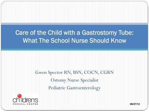 Care of the Child with a Gastrostomy Tube