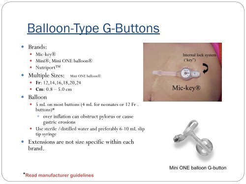 Care of the Child with a Gastrostomy Tube