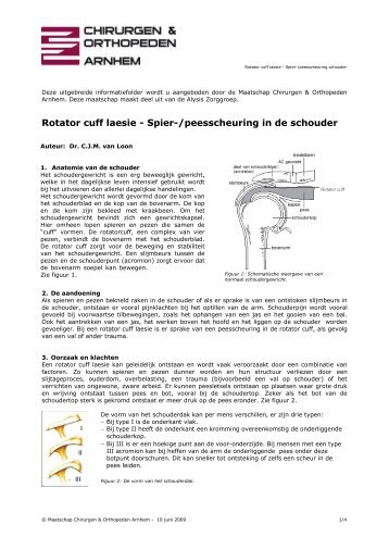 Rotator cuff laesie - Spier-/peesscheuring in de schouder - Website ...