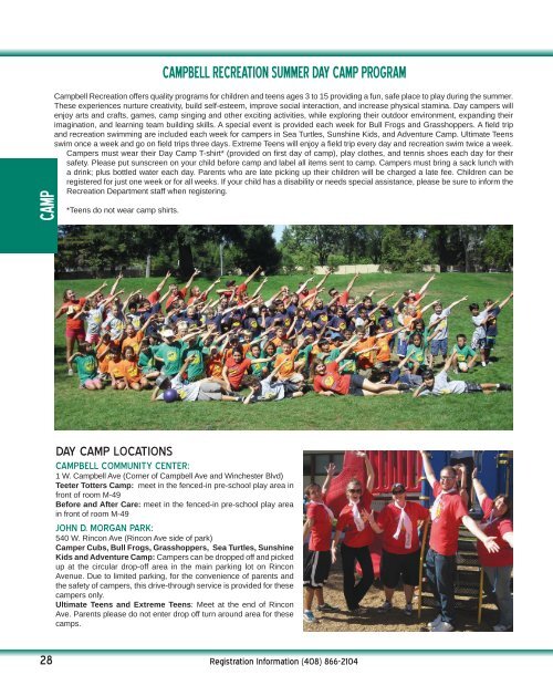 Summer Day Camps City of Campbell