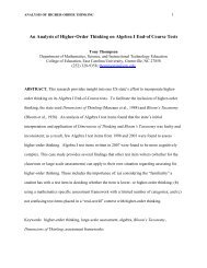 An Analysis of Higher-Order Thinking on Algebra I End