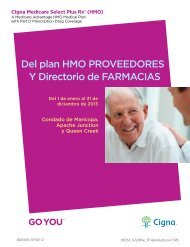 Del plan HMO PROVEEDORES Y Directorio de FARMACIAS - Cigna