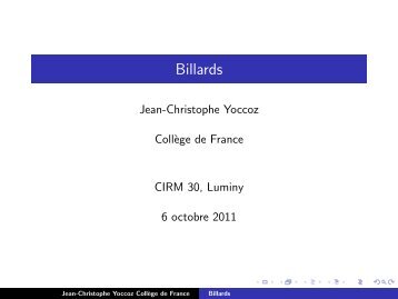 Billards - CIRM