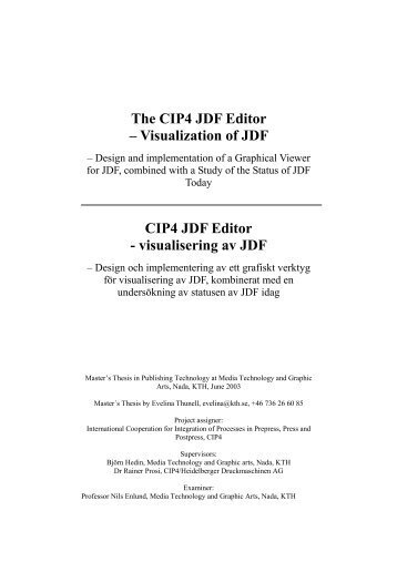 The CIP4 JDF Editor